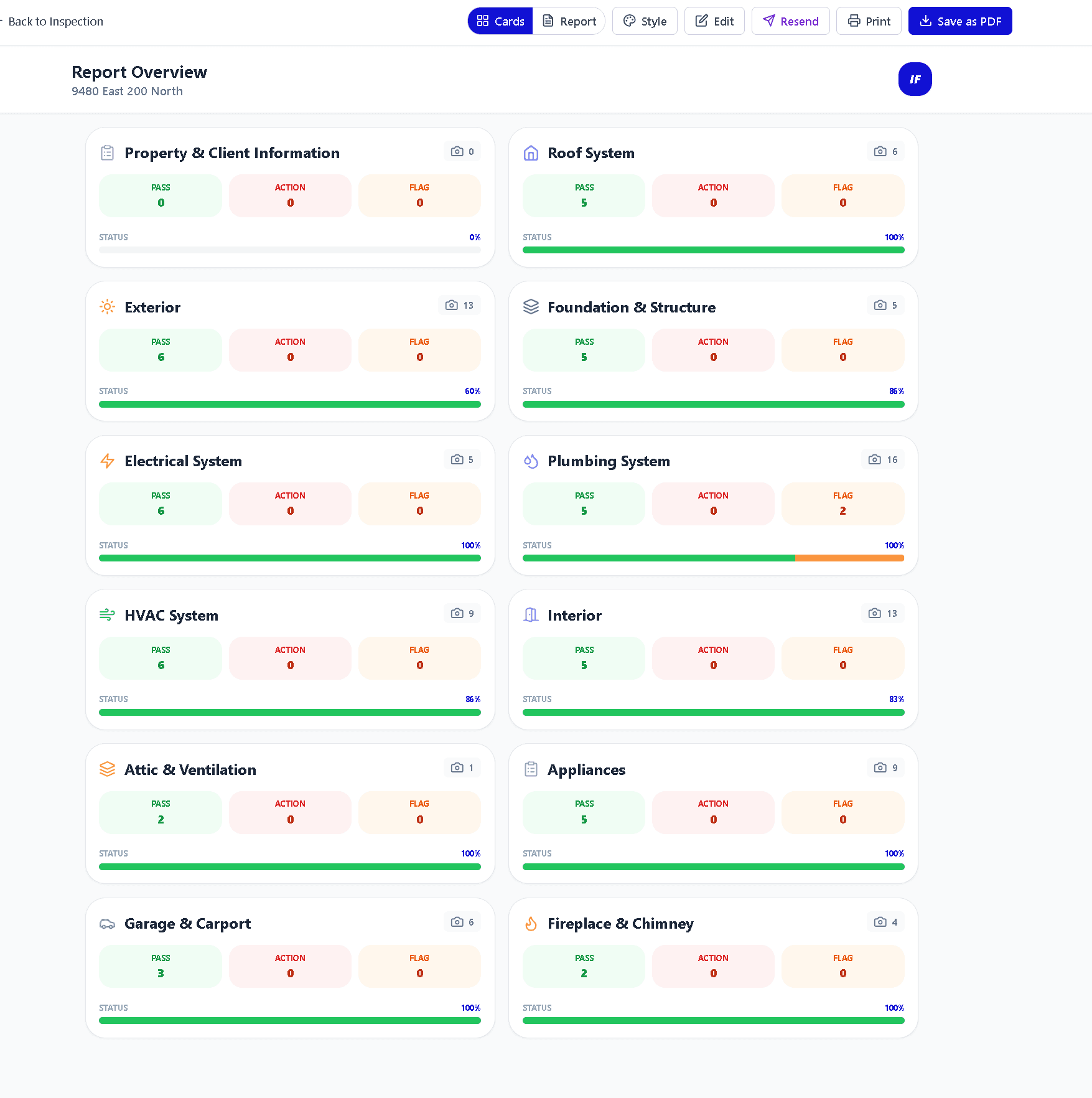 Home inspection report showing what a professional inspection covers